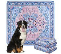 Baodan Washable Pee Pads for Dogs, 2 Pack 137×137 cm Super Absorbent Reusable Puppy Pads with Blue Patterns for Potty Training, Floor, Couch, Bed, and Crate