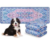 Baodan Washable Pee Pads for Dogs, 2 Pack 60*180 cm Super Absorbent Reusable Puppy Pads with Blue Patterns for Potty Training, Floor, Couch, and Crate