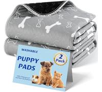 Baodan Washable Puppy Pads, 2 Pack Reusable Dog Pee Training Mat, 60x45cm | Washable & Reusable, Super Absorbent, Waterproof Anti-Leak, Fast Drying, Ideal for Home, Car & Travel