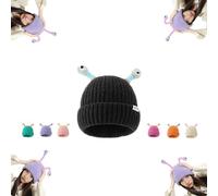baodaotiehe Cute Glowing Little Monster Led Knit Hat,Funny Glowing Monster Knitted Winter Beanie Hat,Monster Tentacle Hats Light Up (Polyester, Black)