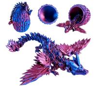 BAODBF 3D Printed Dragon Egg, Articulated Dragon Toy for Home & Office Relaxation,Easter Gifts(Purple)