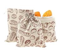 BAODBF 3Pcs Linen Bread Bag Keep Bread Fresh Bread Storage Bags 30×38cm Natural Linen Bread Bag Eco Bread Bag for Bread,Potatoes,Onions
