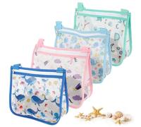 BAODBF 4Pcs Shell Collection Bag,Sea Shell Collection Bag,Shell Collecting Bag,Kids Beach Bag,Foldable Beach Bag for Store Toys,Swimwear,Sunglasses,Leaves,Easter Eggs