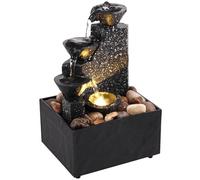 BAODBF Tabletop Waterfall Decor Relaxation Meditation Desktop Fountain with Soft Lights Decorative Creative Flowing Water Ornaments Reusable Tabletop Fountain Landscape Decoration for Bedroom Living R