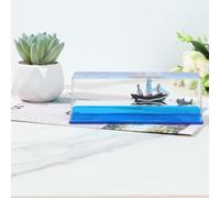 BAODBF Unsinkable Boat in a Box Acrylic Unsinkable Ship Decorative Unsinkable Ship Transparent Unsinkable Cruise Ship Toy Safe Unsinkable Ship for Home Decoration Office Decoration(Ship+Xiaoyu)