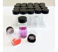 Baodeba 25PCS Small Glass Vials with Screw Caps, 30ML Mini Liquid Sample Bottle, Lab Tiny Collection Containers with Lids for for Essential Oil, Perfume, Reagent, Specimen