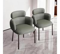 Baodiale Modern Dining Chairs Set of 2 - Faux Leather Upholstered Side Chair with Durable Metal Legs, Stain-Resistant & Space-Saving for Apartment, Small Dining Space