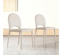 Baodiale Modern Style Dining Chairs with Carbon Steel Legs & Faux Leather Seat, Lightweight Design for Easy Moving, Set of 2 Dining Room Chairs