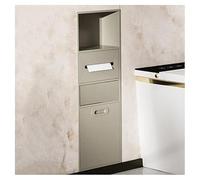 Baodiale Stainless Steel Recessed Wall Mounted Shower Caddy with Trash Can for Home and Hotel Use Without Tiles.