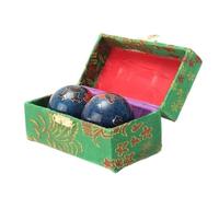 Baoding Balls 2Pcs Useful Exercise Stress Ball Hand Wrist Solid Chrome Baoding Cloisonne Massage Gemstone