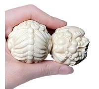 Baoding Balls - Handcrafted Wood Brave Troops Massage Tool, Set of 2 | 1.77in Chinese Health Exercise Balls for Grip Strength, Stress Relief, & Meditation, Portable Hand for Seniors
