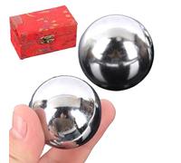 Baoding Balls, Steel 3.8 cm, Meditation Massage Handball with Box, Health Tool for Relaxation, Stress Relief, Fitness, Yoga Training for Adults, Women, Men, Home, Studio