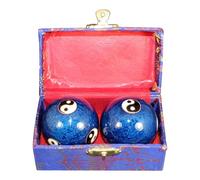 Baoding Hand Orbs - Iron 47 mm 1.85 Inch Enamel Cloisonne | Meditation Bell Spheres with Rotation Fingers, Stress, Training, Chinese Globes Fitness | T