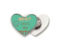 Baoding Sign China Art Deco Fashion Heart Metal Pin Brooch Clip Love