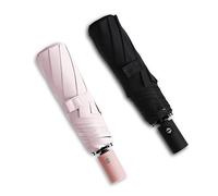 BAODINI Small UV Protection Travel Umbrella Compact for Rain and Sun UPF 50+ Windproof Portable 42 inch Umbrella for Women and Men