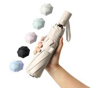BAODINI Small UV Protection Travel Umbrella Compact for Rain and Sun UPF 50+ Windproof Portable 42 inch Umbrella for Women and Men