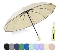 BAODINI Small UV Protection Travel Umbrella Compact for Rain and Sun UPF 50+ Windproof Portable 42 inch Umbrella for Women and Men