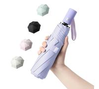 BAODINI Small UV Protection Travel Umbrella Compact for Rain and Sun UPF 50+ Windproof Portable 42 inch Umbrella for Women and Men