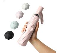 BAODINI Small UV Protection Travel Umbrella Compact for Rain and Sun UPF 50+ Windproof Portable 42 inch Umbrella for Women and Men Dusty Pink