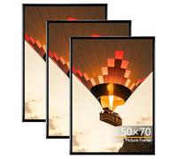 Baoee 3-pack picture frames 50x70, 50x70 cm poster frames, black, slide-in strips, horizontal or vertical wall mounting