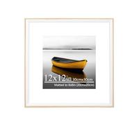 Baoee 30x30cm Oak White Two Tone Picture Frame with 20x20cm Mount,photo frame with acrylic glass, Poster Frame, Wall Mountable