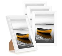 Baoee 4x6 white Picture Frame,Set of 4,photo frame with acrylic glass,Poster Frame