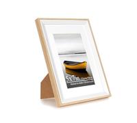 Baoee 7x5 Oak White Two Tone Picture Frame with 6x4 Mount,photo frame with acrylic glass, Poster Frame, Wall Mountable