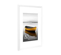 Baoee A3 white Picture Frame with A4 Mount,photo frame with acrylic glass, A3 Frame,Poster Frame, certificate frame,Wall Mountable