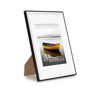 Baoee A4 Black white Two Tone Picture Frame with 6x8 Mount,photo frame with acrylic glass, A4 Frame,Poster Frame, certificate frame,Wall Mountable