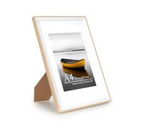 Baoee A4 Oak white Two Tone Picture Frame with 6x8 Mount,photo frame with acrylic glass, A4 Frame,Poster Frame, certificate frame,Wall Mountable