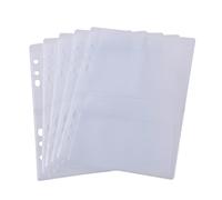BAOFALI 10 Pack A6 Size Plastic Binder Pockets,6 Holes Waterproof PVC Folders Loose Leaf Bag forBudgeting Loose Leaf Bags Planner Insert Pouches Photo,Document, Stamp & Die Storage Bills Organizer