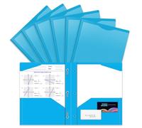 BAOFALI 12 Pack A4 Pocket Plastic Folder 2 Pockets and 3 Prongs 2 Card Slots, Durable, Tear-Resistant Heavy Duty Pocket Folders with Prongs, Colored Prong Folders for Schoolwork & Officer
