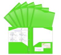 BAOFALI 12 Pack A4 Pocket Plastic Folder 2 Pockets and 3 Prongs 2 Card Slots, Durable, Tear-Resistant Heavy Duty Pocket Folders with Prongs, Colored Prong Folders for Schoolwork & Officer