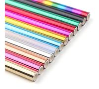 BAOFALI 12 PCS Per 5.9inx4.26ft Heat Activated Foil,Hot Foil Roll Heat Activated Foil Foil,Foil Transfer Sheets for Scrapbooking Use with hot Foiling Pens & Adhesives/Glue (12 Colors)