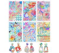 BAOFALI 12 Sheets Retro Rendering Theme Transfer Paper for Polymer Clay, 6 Designs 5.82X3.93 inch Transfer Sheets Polymer Clay, Print Polymer Clay Transfer Paper for DIY Art Jewelry Earrings Making