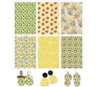 BAOFALI 12Sheets Sunflower, Lemon, Flowers Transfer Paper for Polymer Clay, Yellow Series 6 Different Background Print Polymer Clay Transfer Paper for DIY Art Jewelry Earrings Making 5.82X3.93 inch