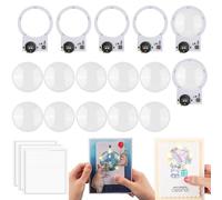 BAOFALI - 16 Pack Creative Easy Lights Halo Lights Set with 10 Shaker Domes for Lighted Christmas Card Making and Scrapbooking Decoration, Lighting Units