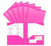 BAOFALI 24 Pack A4 Pocket Plastic Folder 2 Pockets and 3 Prongs 2 Card Slots, Durable, Tear-Resistant Heavy Duty Pocket Folders with Prongs, Colored Prong Folders for Schoolwork & Officer