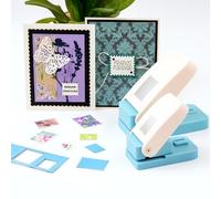 BAOFALI 2Pcs/Set Stamp Puncher 1.25x1.5inch &1x0.8inch Rectangular Postage Stamp Punch |Stamp Hole Puncher| Lever Action Paper Punches for Crafting Scrapbooking DIY Card Making Arts Crafts Supplies