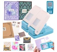 BAOFALI 2Pcs/Set Stamp Puncher 1.5x1.5inch &1.25x1.5inch Rectangular Postage Stamp Punch |Stamp Hole Puncher| Lever Action Paper Punches for Crafting Scrapbooking DIY Card Making Arts Crafts Supplies