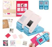 BAOFALI 2Pcs/Set Stamp Puncher 1x1inch &1x0.8inch Rectangular Postage Stamp Punch |Stamp Hole Puncher| Lever Action Paper Punches for Crafting Scrapbooking DIY Card Making Arts Crafts Supplies