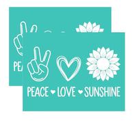 BAOFALI 2Pcs Silkscreen Stencil,Peace Love Sunshine Reusable Self-Adhesive Silk Screen Printing, Home Christmas Season Decorations for Decor/Printing Wood/Fabric/Wall/Cup/Plate/Glass/Paper
