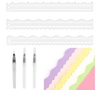 BAOFALI 3 PCS Tear Rulers Guides Acrylic Paper Tearing Ruler Deckle Edge Ruler for Card Making Scrapbooking Craft Decor School Office DIY Cutting Dies Tools (11.8x1.3Inch)
