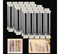 BAOFALI 30Pcs Large Clear Plastic Empty Tubes Storage Transparent Plastic Test Tube Container Both Ends with Lid Tubes Bead Container Set forDIY Craft Supply Storage Candy Storage（5 x1inch）