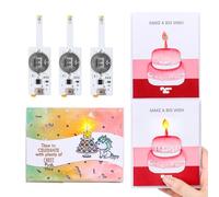 BAOFALI 3PCS Blow-Out LED Candle Light for Light-Up Birthday Card Perfect for Creating Interactive Birthday Cards, Scrapbook Layouts, and Pop-Up Projects.
