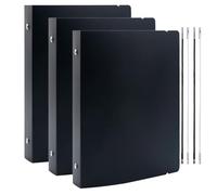 BAOFALI 3Pcs /Set A5 6 Ring Binder Cover Clean Transparent Soft PVC for Refillable Notebook Shell withMatte surfaceforStamp & Die Storage (Black)