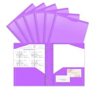 BAOFALI 42 Pack A4 Pocket Plastic Folder 2 Pockets and 3 Prongs 2 Card Slots, Durable, Tear-Resistant Heavy Duty Pocket Folders with Prongs, Colored Prong Folders for Schoolwork & Officer