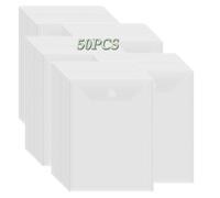 BAOFALI 50 Pcs/Set 7x9.4inch Clear Stamp and Die Storage Pockets, Stamp Storage Bags, Plastic Envelopes, DIY Scrapbooking Storage Die Cuts for Stencil Storage Card Making Cutting Dies