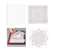 BAOFALI 5Pcs/Set 6x6inch Multi-Use Non-Slip Sticky Mats Fit in Stamp Positioning Tool Set,Photopolymer Grip Mat with Printed Guides in Placeholding Stencil in Place Crafts Scrapbooking Fixed Mat.