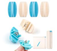 BAOFALI 6 Pcs/Set Paper Trimmer Scoring Replacement,Blue 3 Cutting and White 3 Scoring Blades with Automatic Security Safeguard Design for Trimmer A4 Paper Cutter Scoring Blade Refill